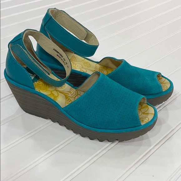Fly London Shoes - Fly London Teal Wedges - sz 40